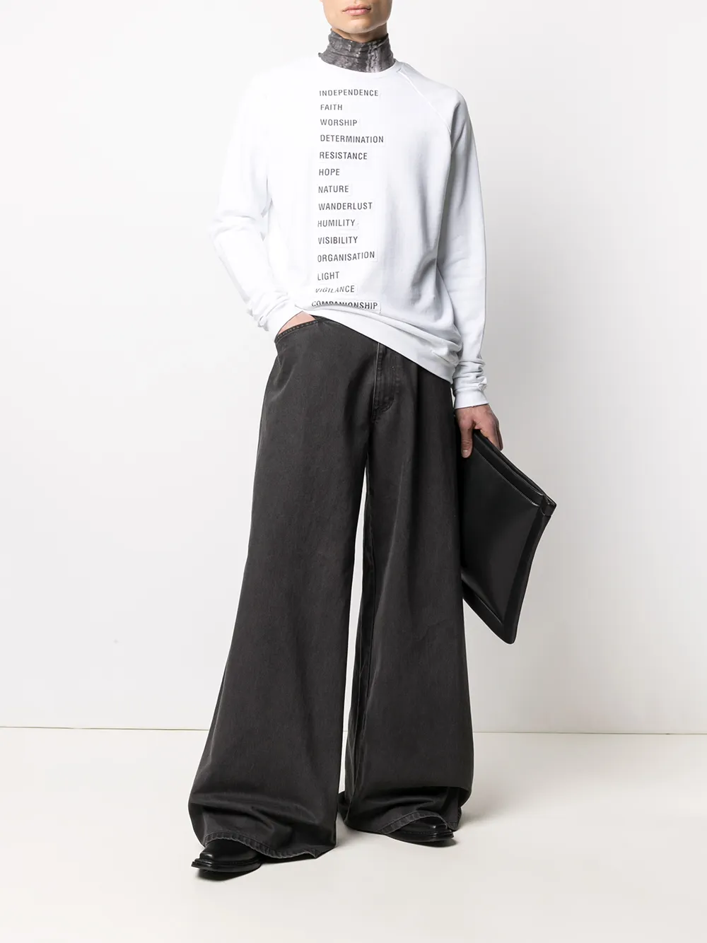 фото Raf simons толстовка в технике пэчворк с надписью