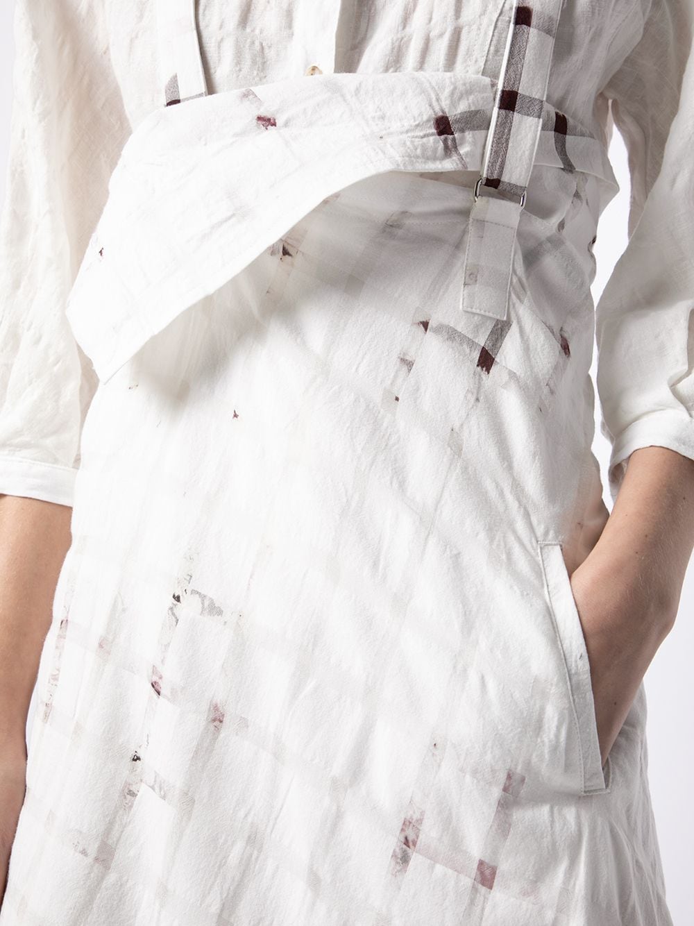 фото Y's клетчатая юбка а-силуэта с асимметричным подолом