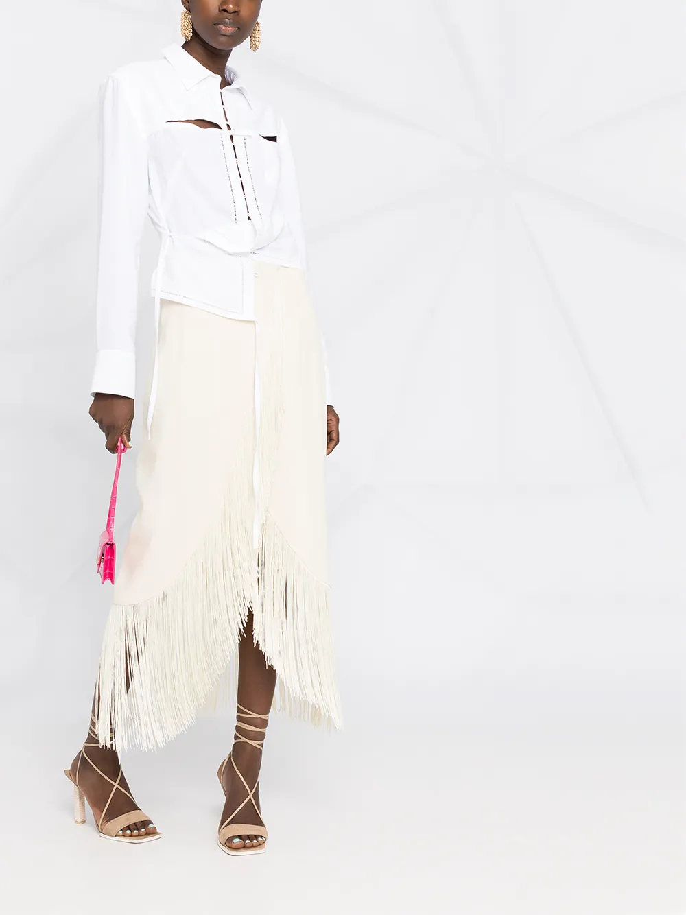 фото Jacquemus рубашка la chemise nappe с вырезами
