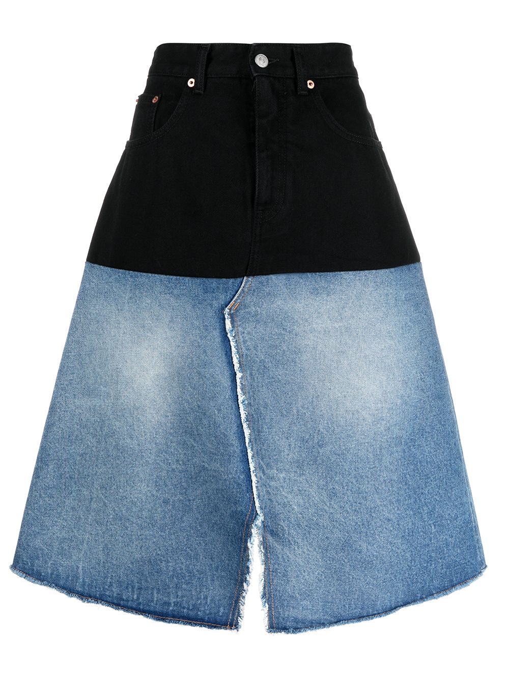 фото Mm6 maison margiela двухцветная джинсовая юбка