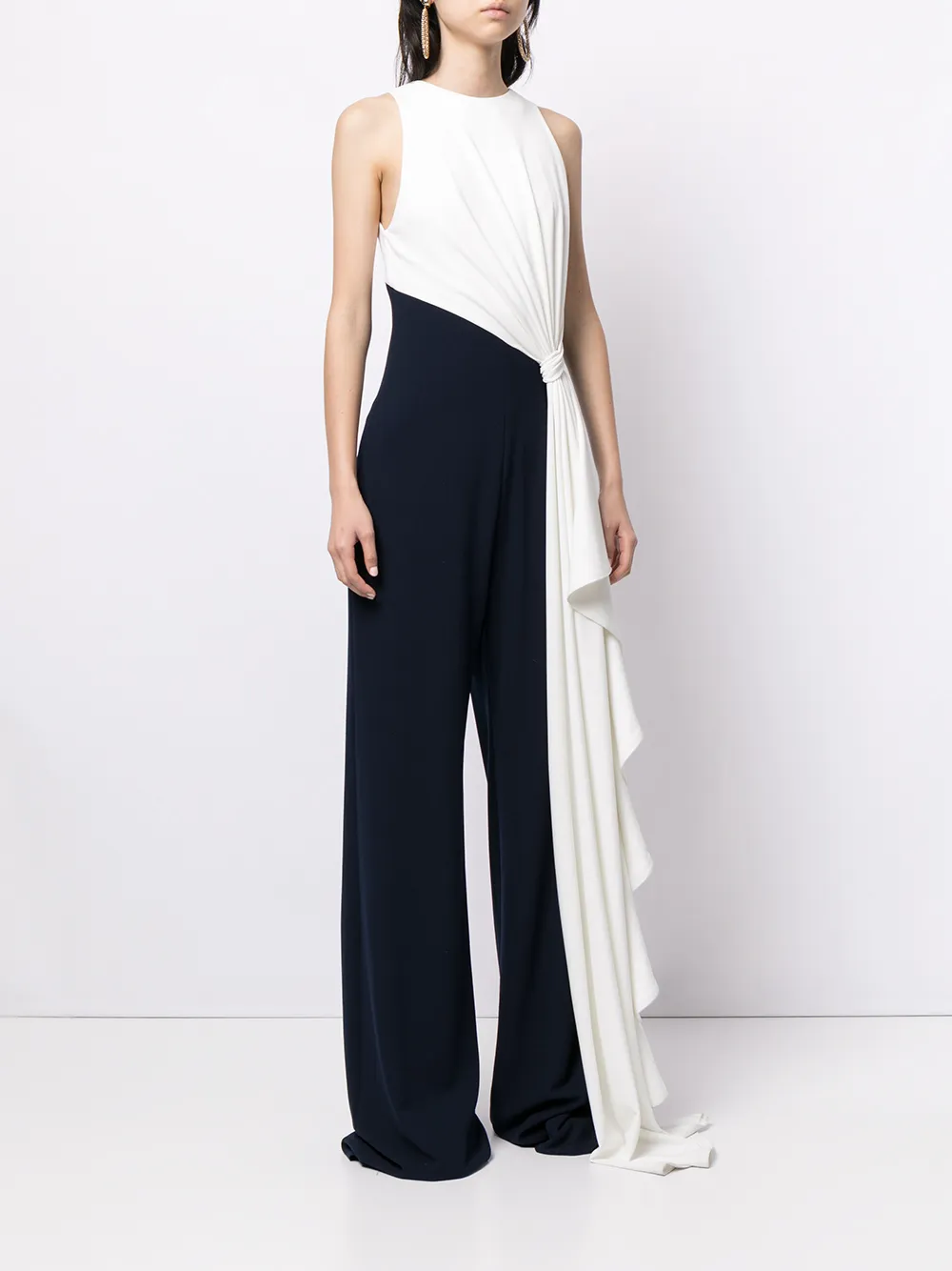 фото Tadashi shoji драпированный комбинезон crosby в стиле колор-блок