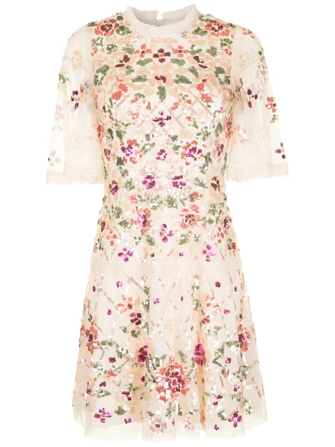 Needle & Thread floral embroidered shift dress