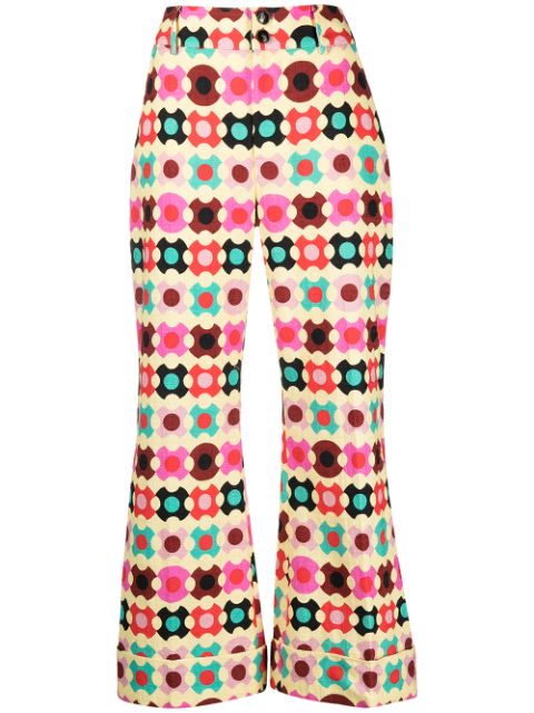 La DoubleJ Hendrix geometric-print trousers