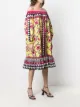 La DoubleJ off-shoulder floral mid-length dress