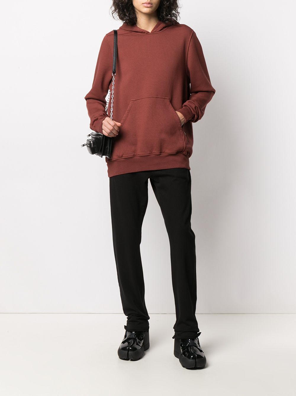 фото Rick owens drkshdw reverse-drawstring cotton hoodie