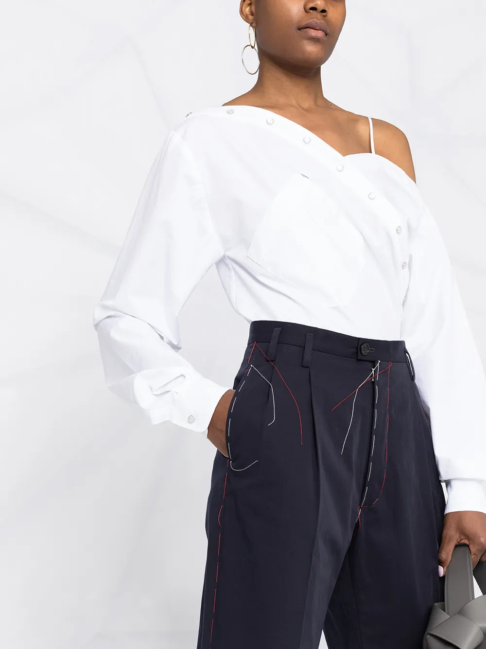 фото Maison margiela джинсы прямого кроя с контрастной строчкой