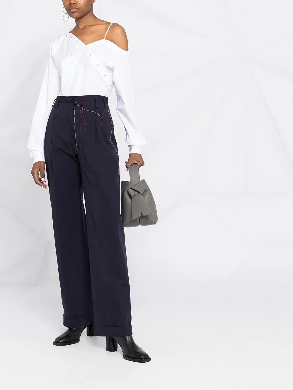 фото Maison margiela джинсы прямого кроя с контрастной строчкой