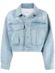 Image 1 of Givenchy cropped distressed denim jacket
