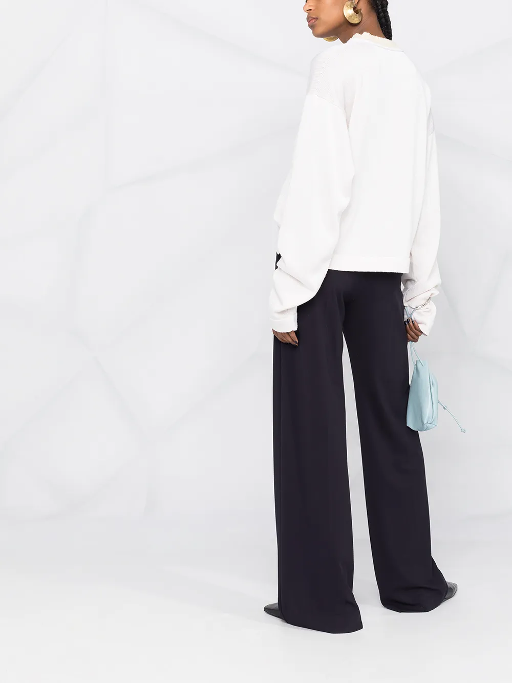Jil Sander Knitted Round Neck Top In Neutrals