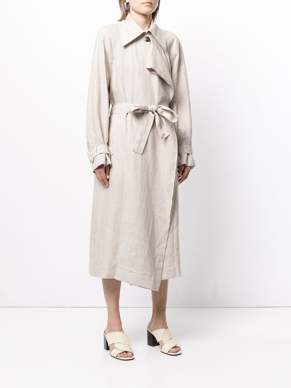 vince linen trench coat