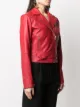 Pinko cropped leather biker jacket