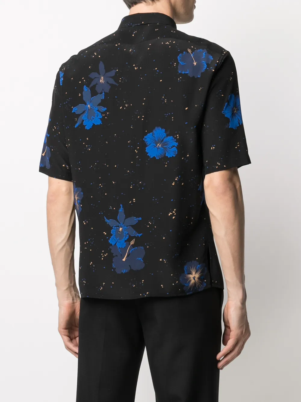 фото Saint laurent рубашка в мелкую точку с цветочным принтом