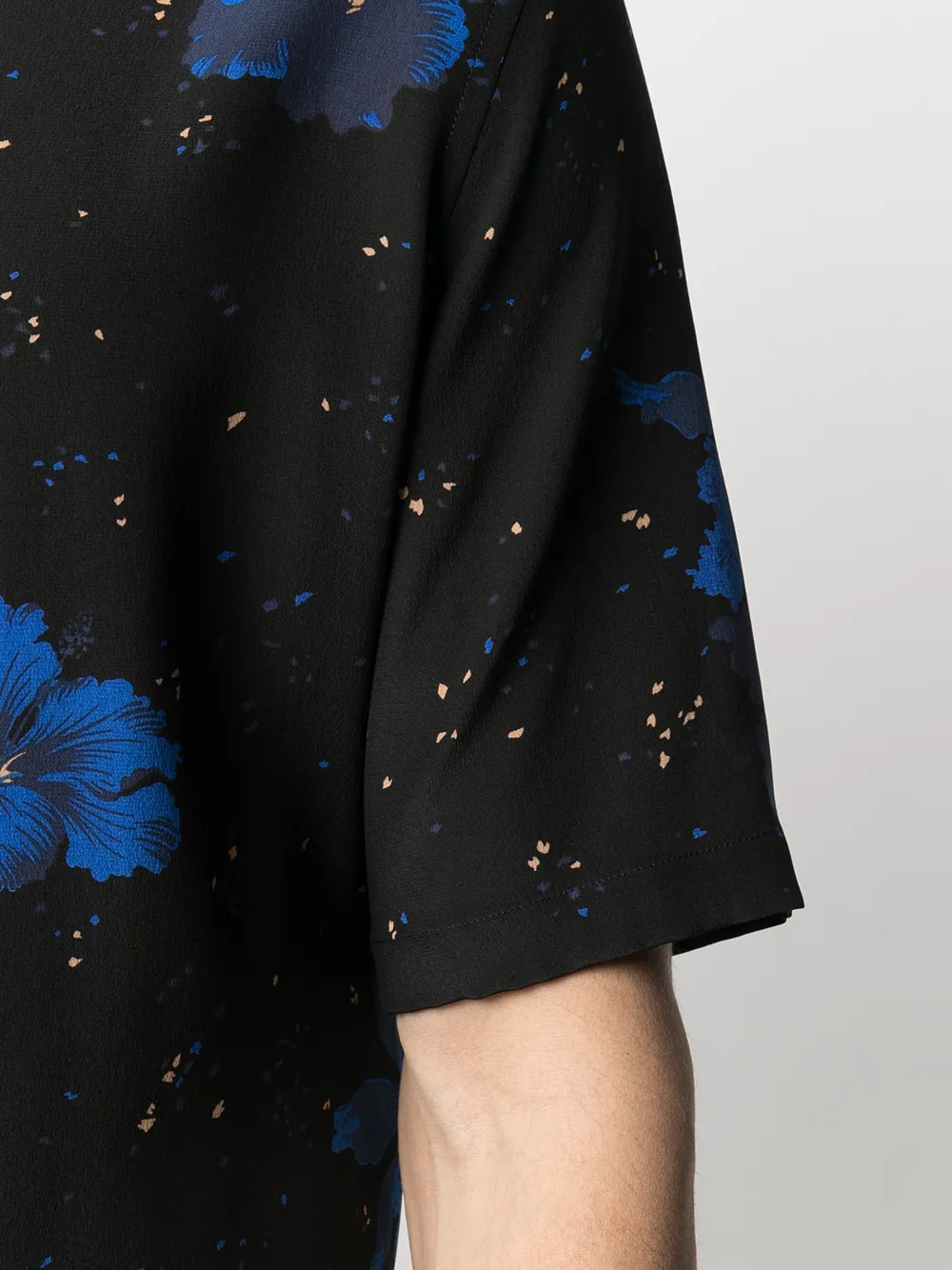 фото Saint laurent рубашка в мелкую точку с цветочным принтом