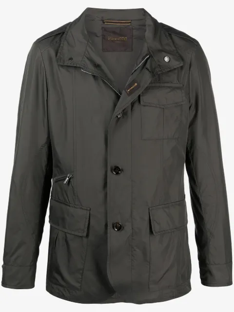 Moorer hooded buttoned down jacket