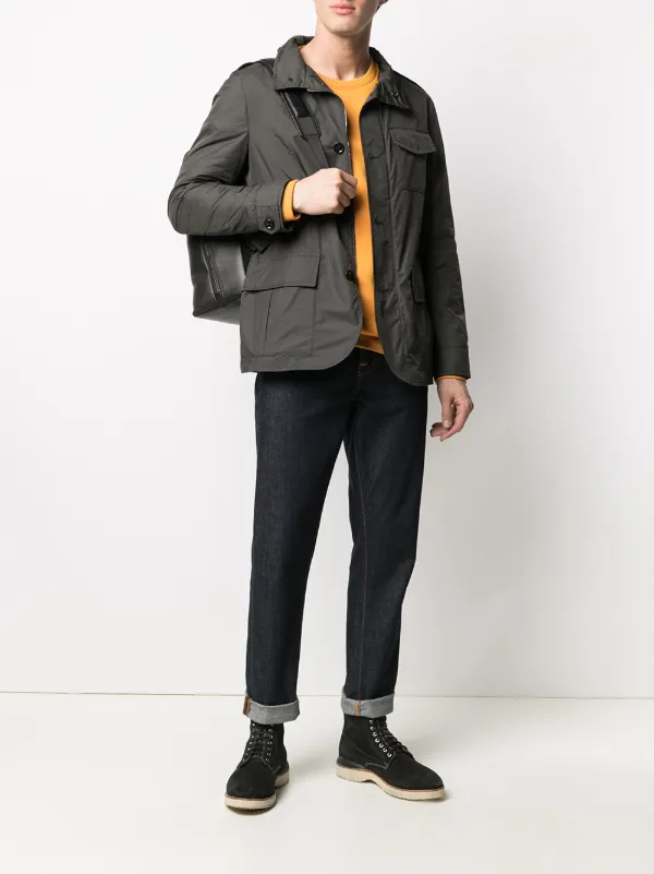 Moorer Hooded Buttoned Down Jacket | Green | FARFETCH