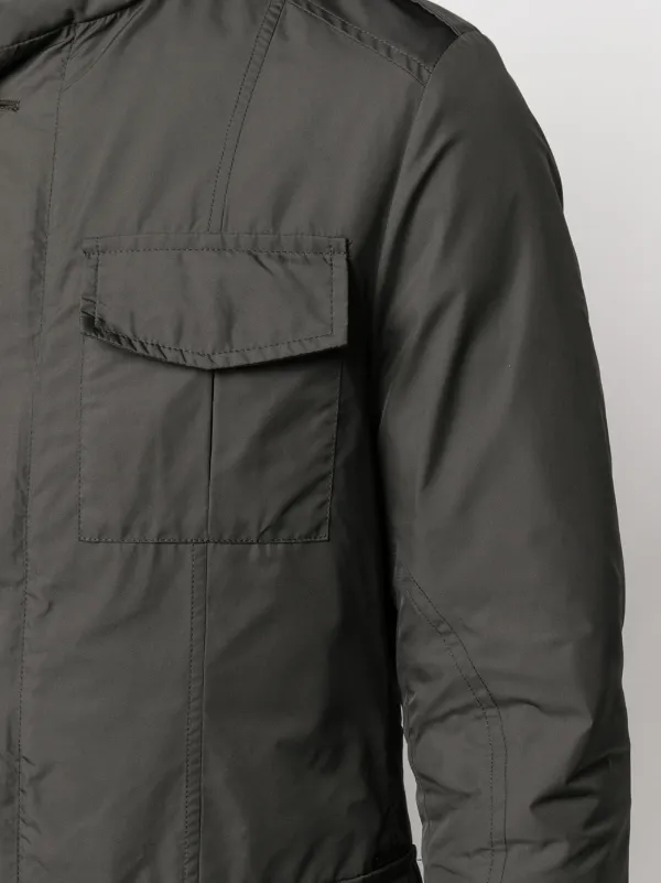 Moorer Hooded Buttoned Down Jacket | Green | FARFETCH