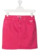 Image 1 of MSGM Kids TEEN embroidered-logo denim skirt