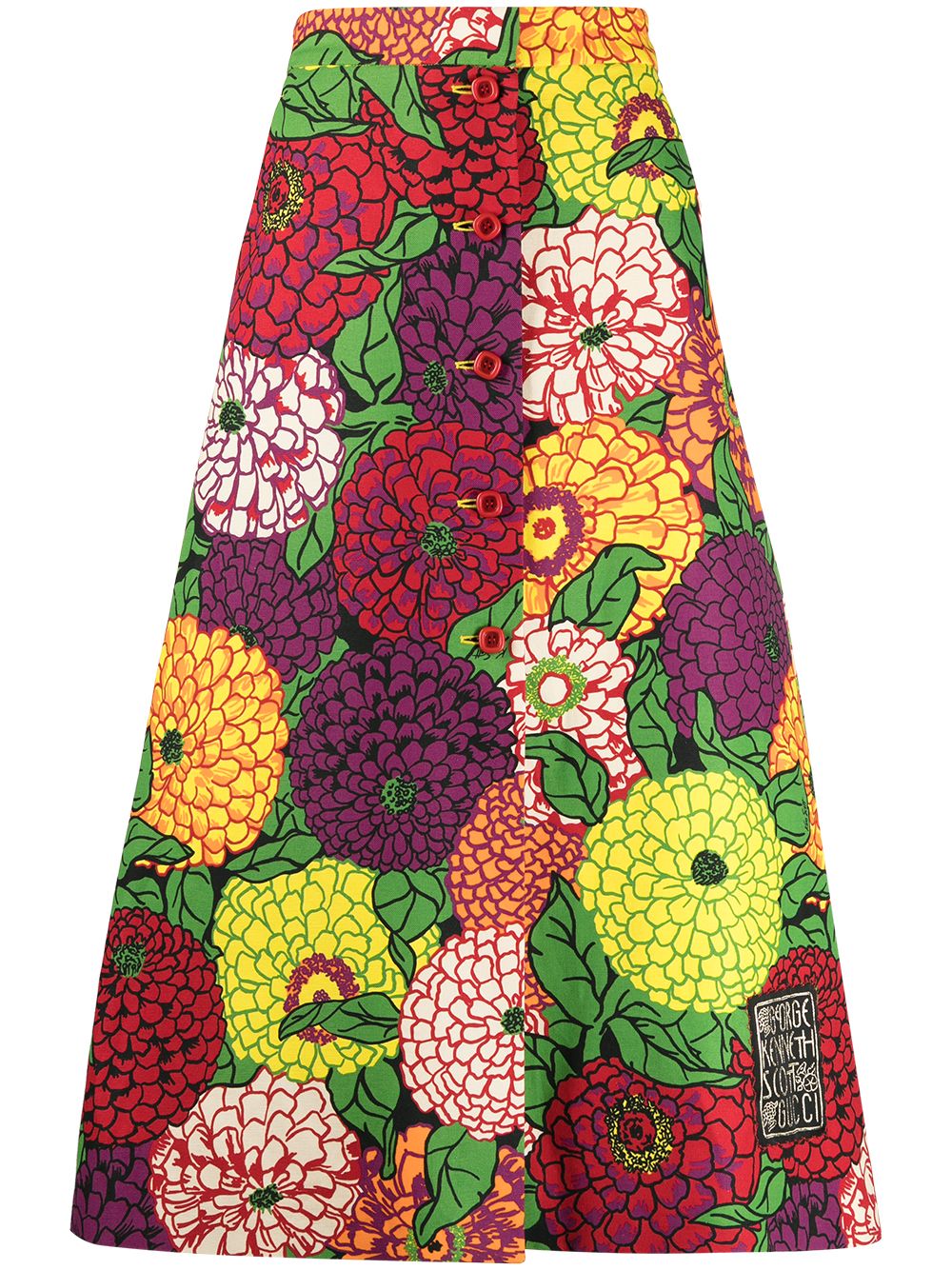 фото Gucci юбка с цветочным принтом из коллаборации с ken scott