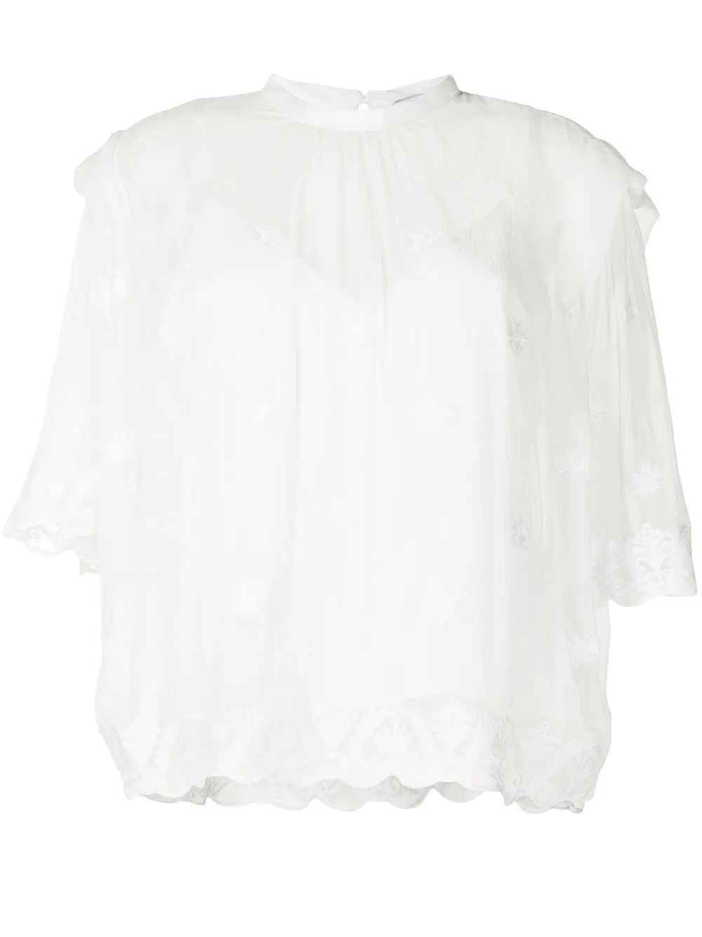 

IRO blusa con capa de encaje - Blanco