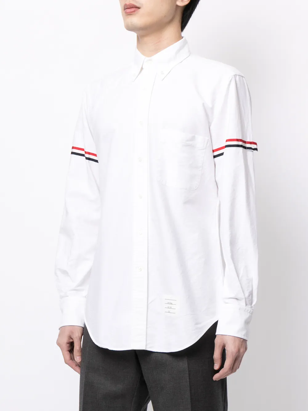 фото Thom browne рубашка с отделкой в полоску