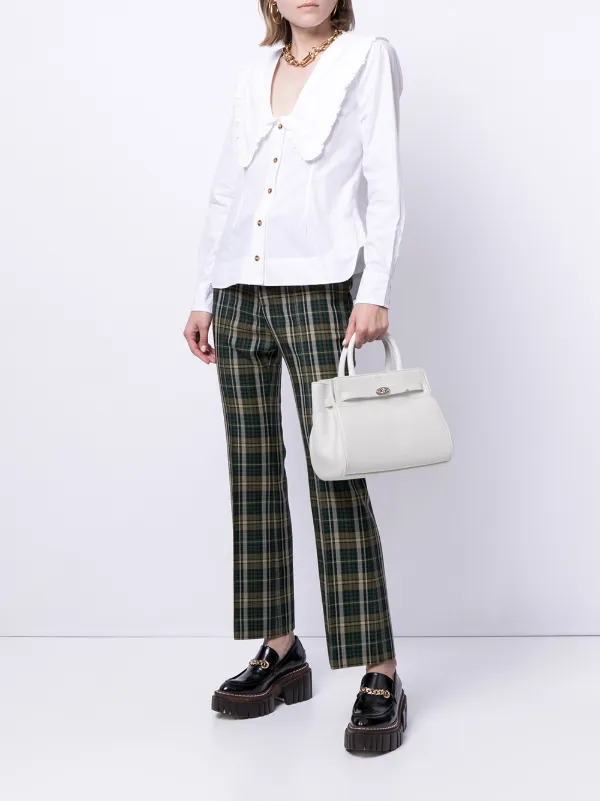 トートバッグ MULBERRY BELTED BAYSWATER BAG MULBERRY Classic Grain Calfskin Belted Bayswater Tote Blue