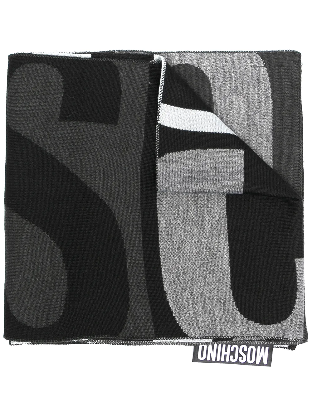 

Moschino logo wool-blend scarf - Grey