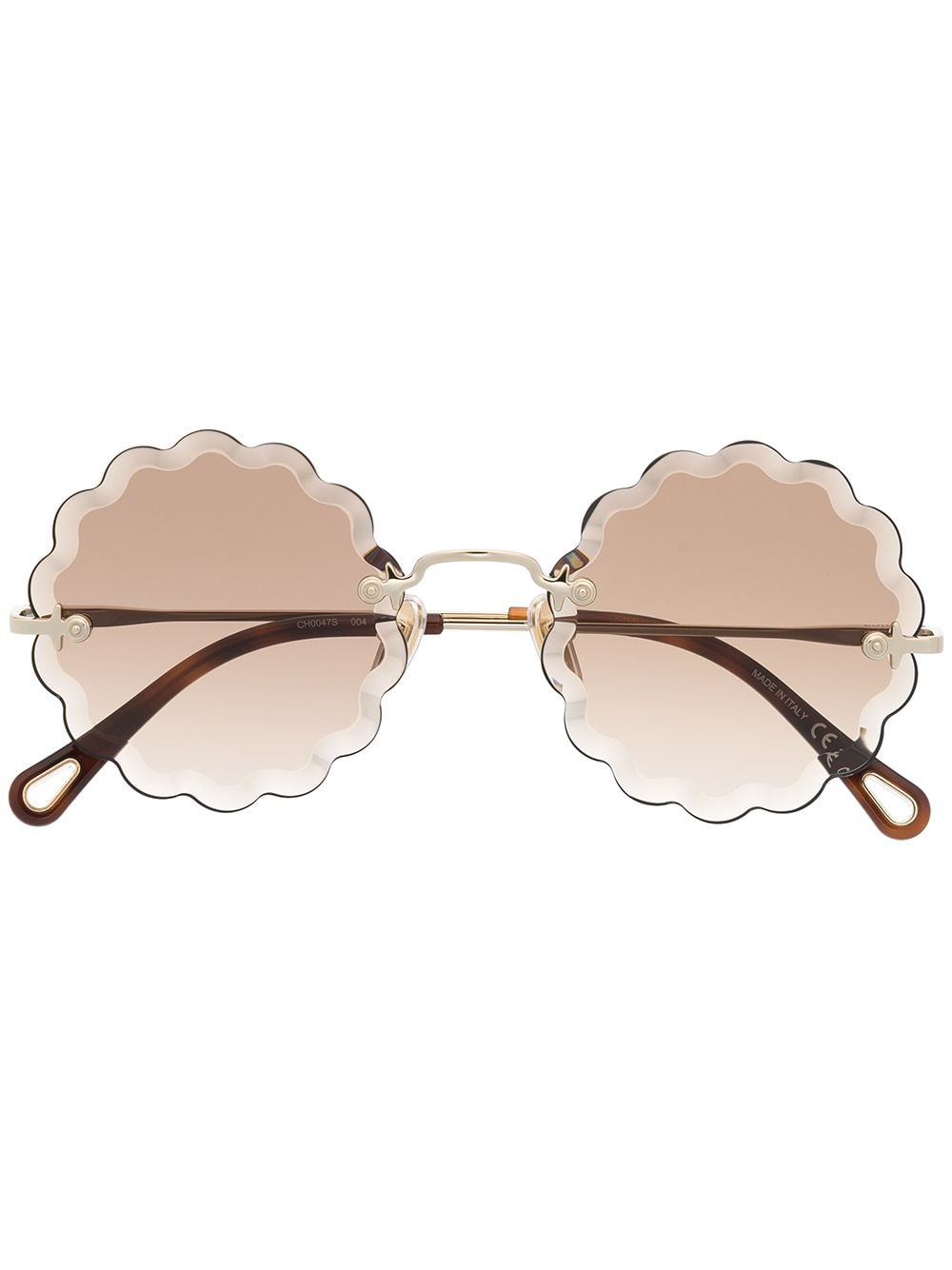 Image 1 of Chloé scalloped round frame sunglasses