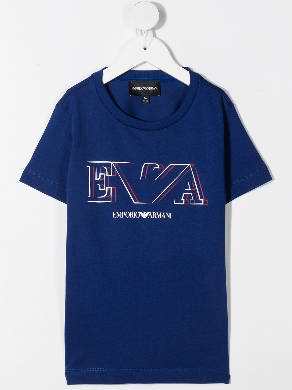 Shop Emporio Armani Teen Set Of Two Logo-print T-shirts In Blue