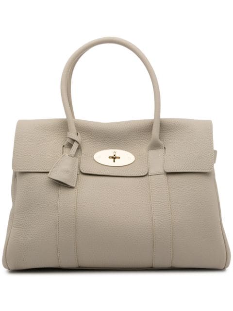 Mulberry - pebbled-texture top-handle tote