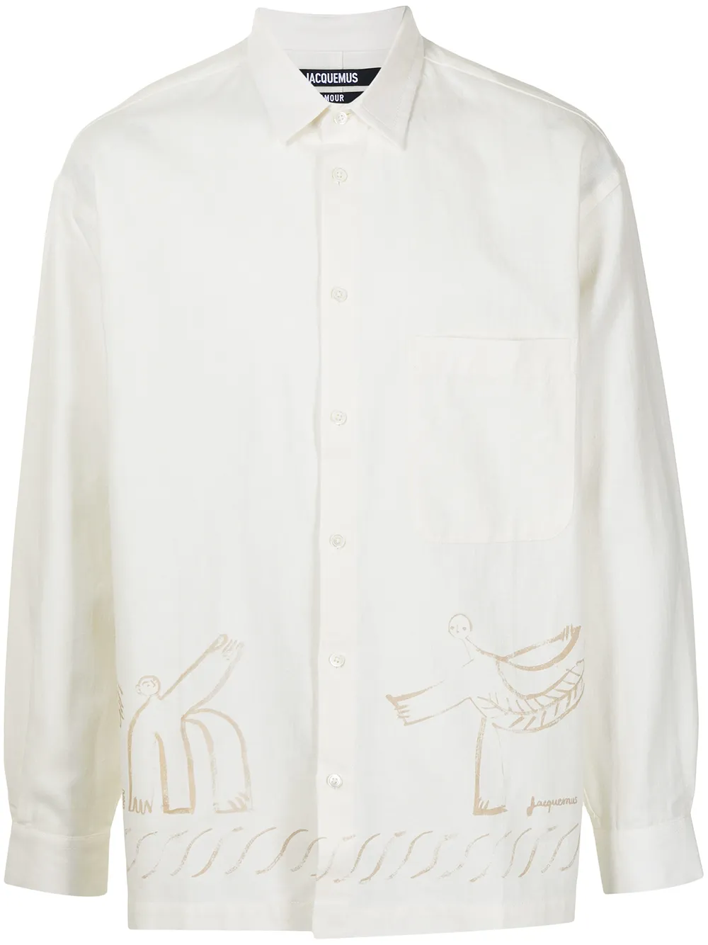 Jacquemus Baou Printed Shirt In Weiss