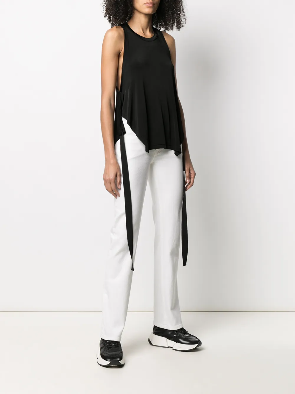 фото Mm6 maison margiela топ без рукавов с завязками на талии