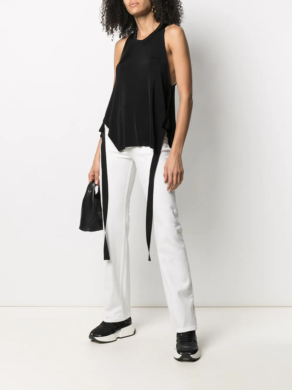 фото Mm6 maison margiela топ без рукавов с завязками на талии