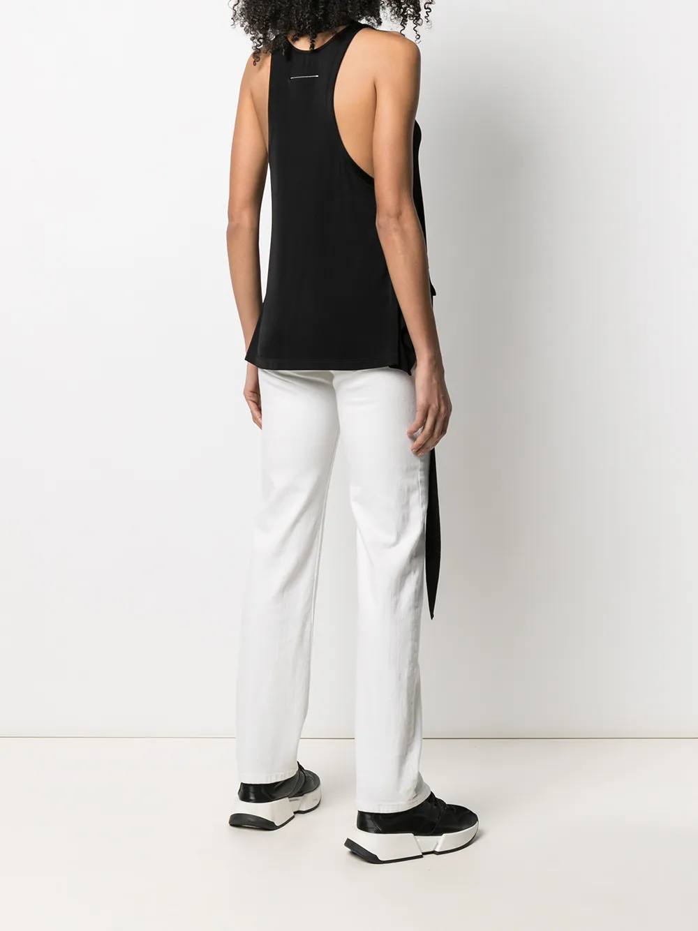 фото Mm6 maison margiela топ без рукавов с завязками на талии