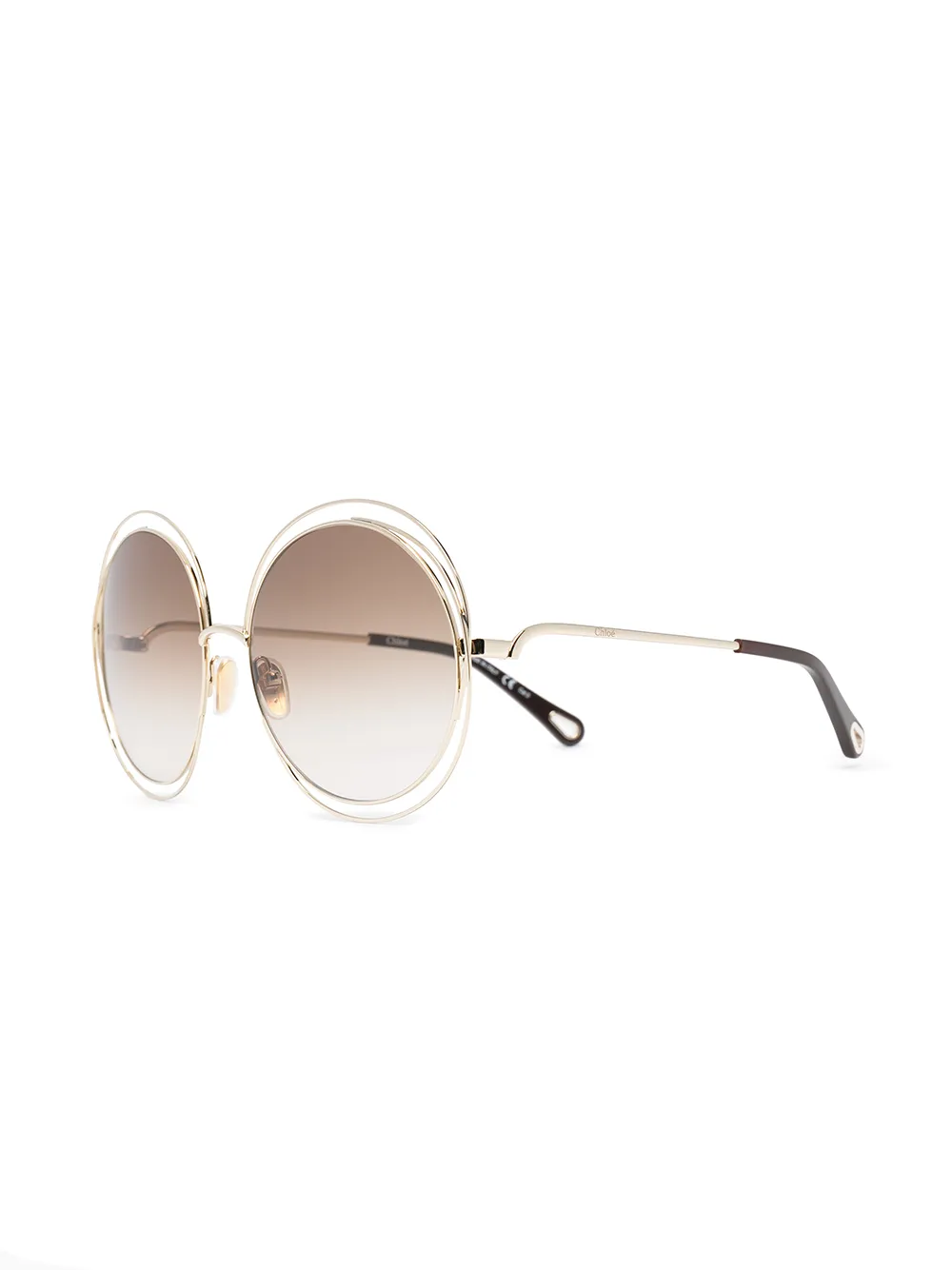 Chloé Eyewear Zonnebril met rond montuur - Goud