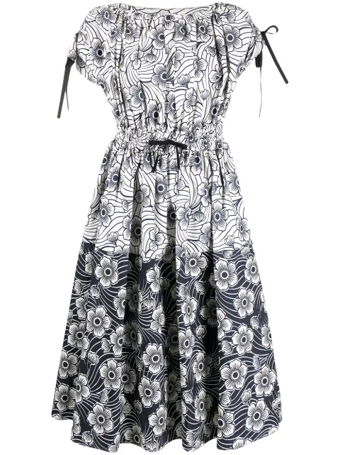 Moncler floral-print panelled dress