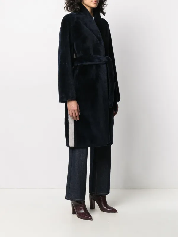 belted shearling coat