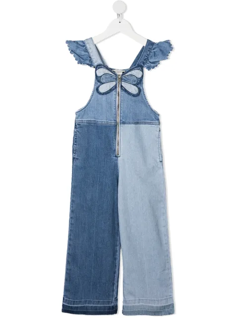 Stella McCartney Kids Jeans-Jumpsuit mit Schmetterling