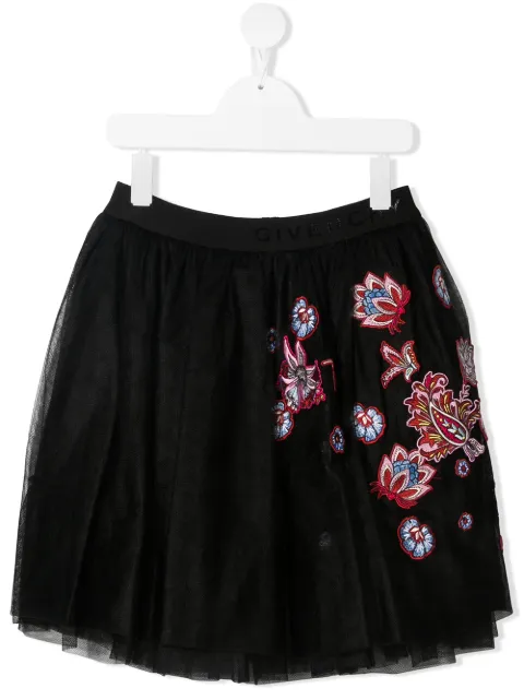 Givenchy Kids تنورة توتو مطرزة بزهور