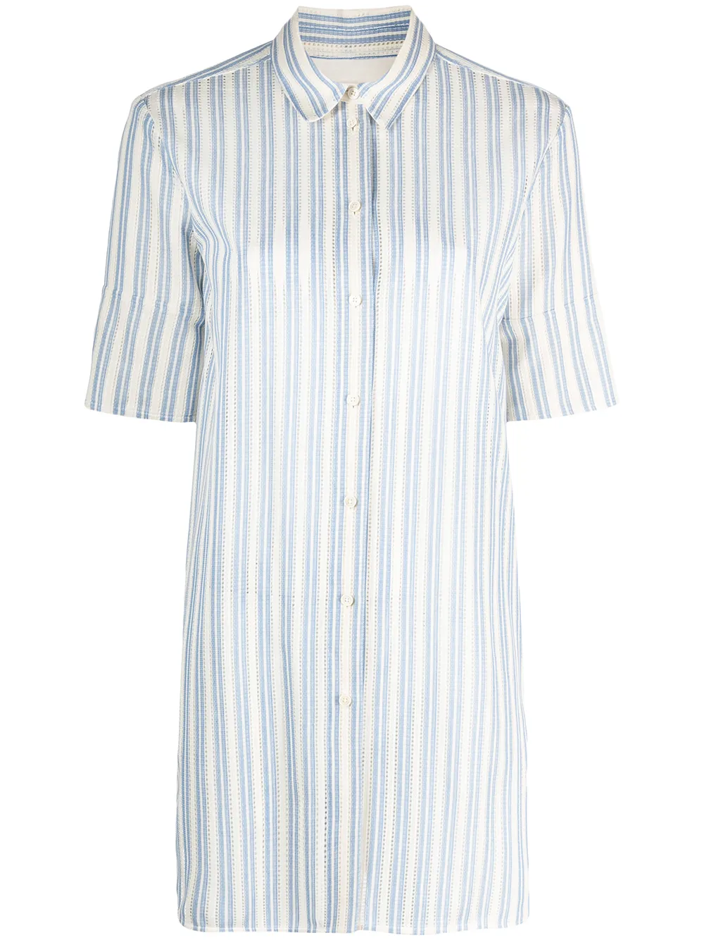 

Jil Sander camisa a rayas manga corta - Azul