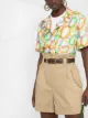 Sandro Paris geometric short-sleeve silk shirt