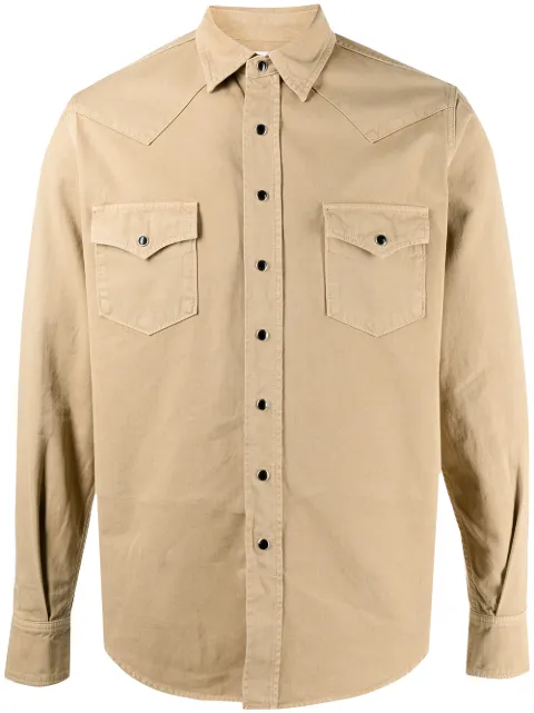 Saint Laurent stonewashed western denim shirt