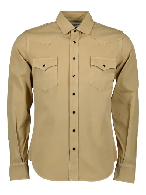 Saint Laurent stonewashed western denim shirt