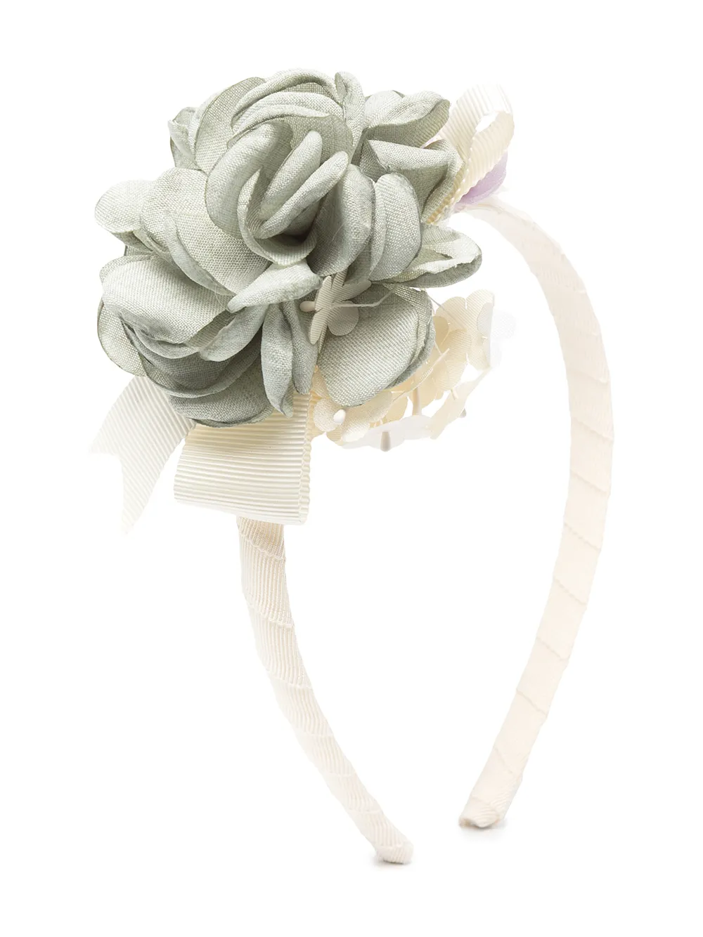 Click to view more detailed imagery on our partner's website Abel & Lula Kids' Flower Applique Headband In Neutrals