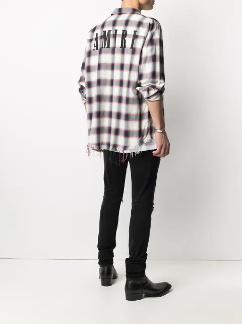 Shop AMIRI check button-down shirt with Express Delivery - FARFETCH