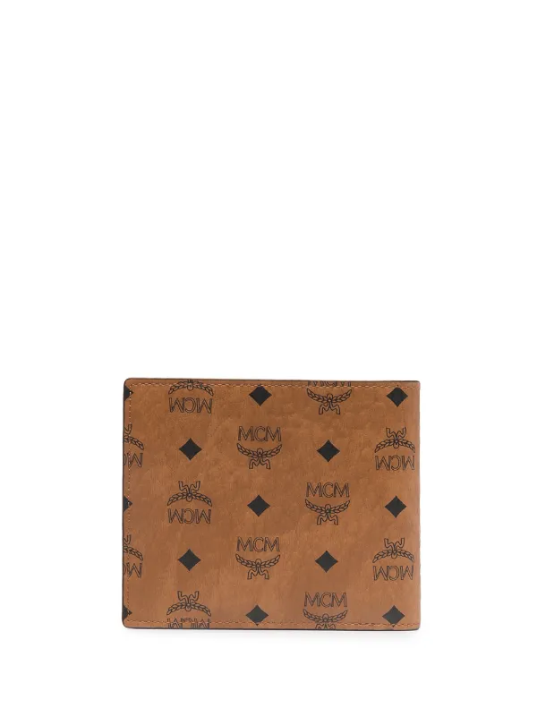 MCM 二つ折り財布 MCM 二つ折り財布 ブラウン レザー MCM エムシエーム
