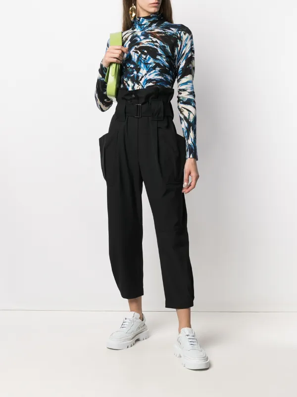 Kenzo paperbag-waist cropped trousers 
