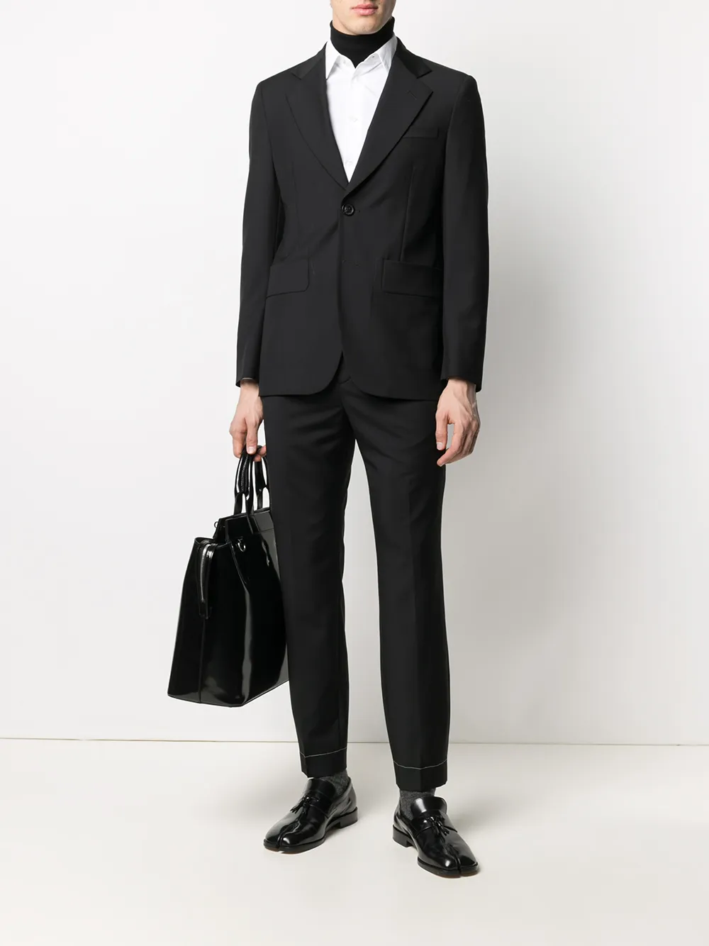 фото Maison margiela костюм с однобортным пиджаком и контрастной строчкой