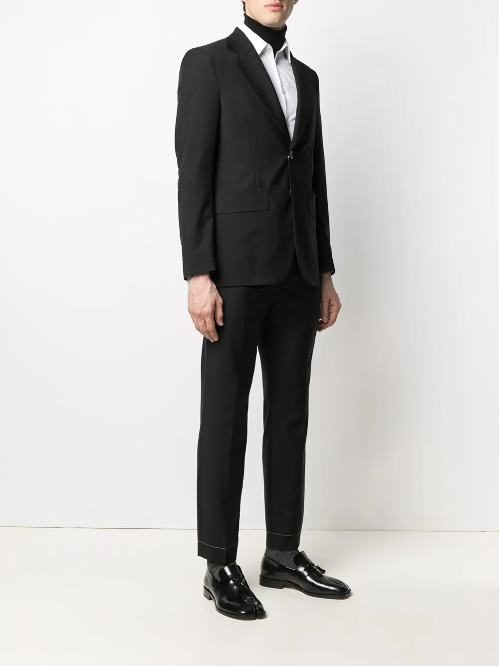 фото Maison margiela костюм с однобортным пиджаком и контрастной строчкой