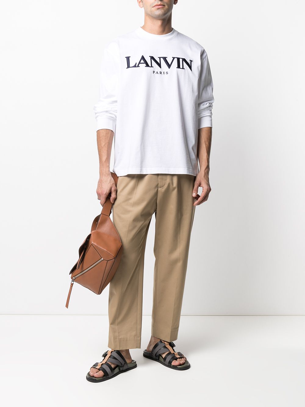 фото Lanvin футболка с длинными рукавами и логотипом