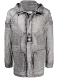 Stone Island abstract-print hooded lightweight jacket - Grey